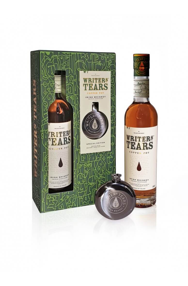 Writers Tears Copper Pot Hip-Flask Gift Pack