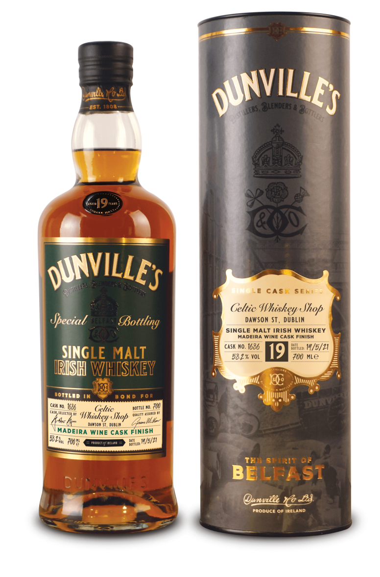 Dunville's 19 Year Old Single Malt Madeira Finish Celtic Whiskey Exclusive