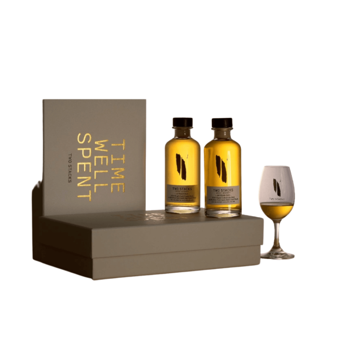 Two Stacks Time Well Spent Gift Set 2x20cl Plus Glass