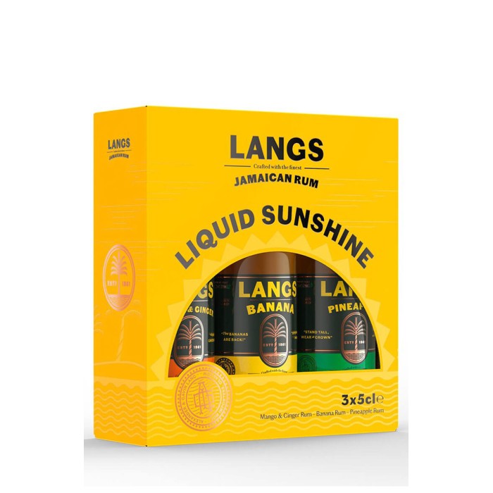 Langs Rum Liquid Sunshine Triple Mini Pack 3 X 5cl