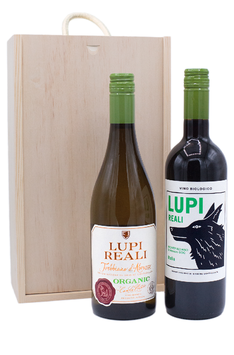2 Bottle Lupi Reali Wooden Gift Set 