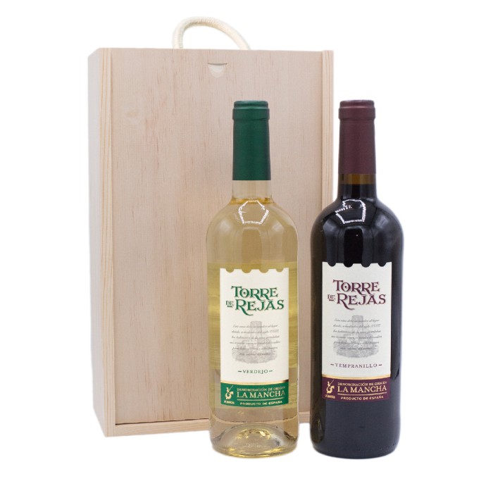 2 Bottle Torre De Rejas Wood Gift Set 