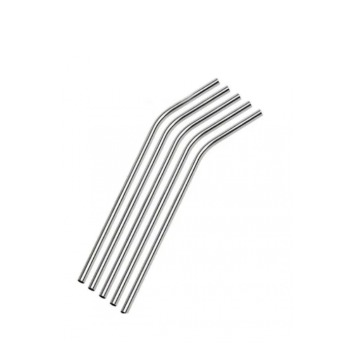 8.5 Inch Steel Metal Straw Curved 25 Pack (3875)