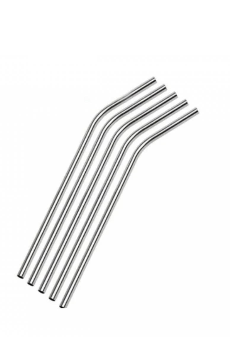 8.5 Inch Steel Metal Straw Curved 25 Pack (3875)
