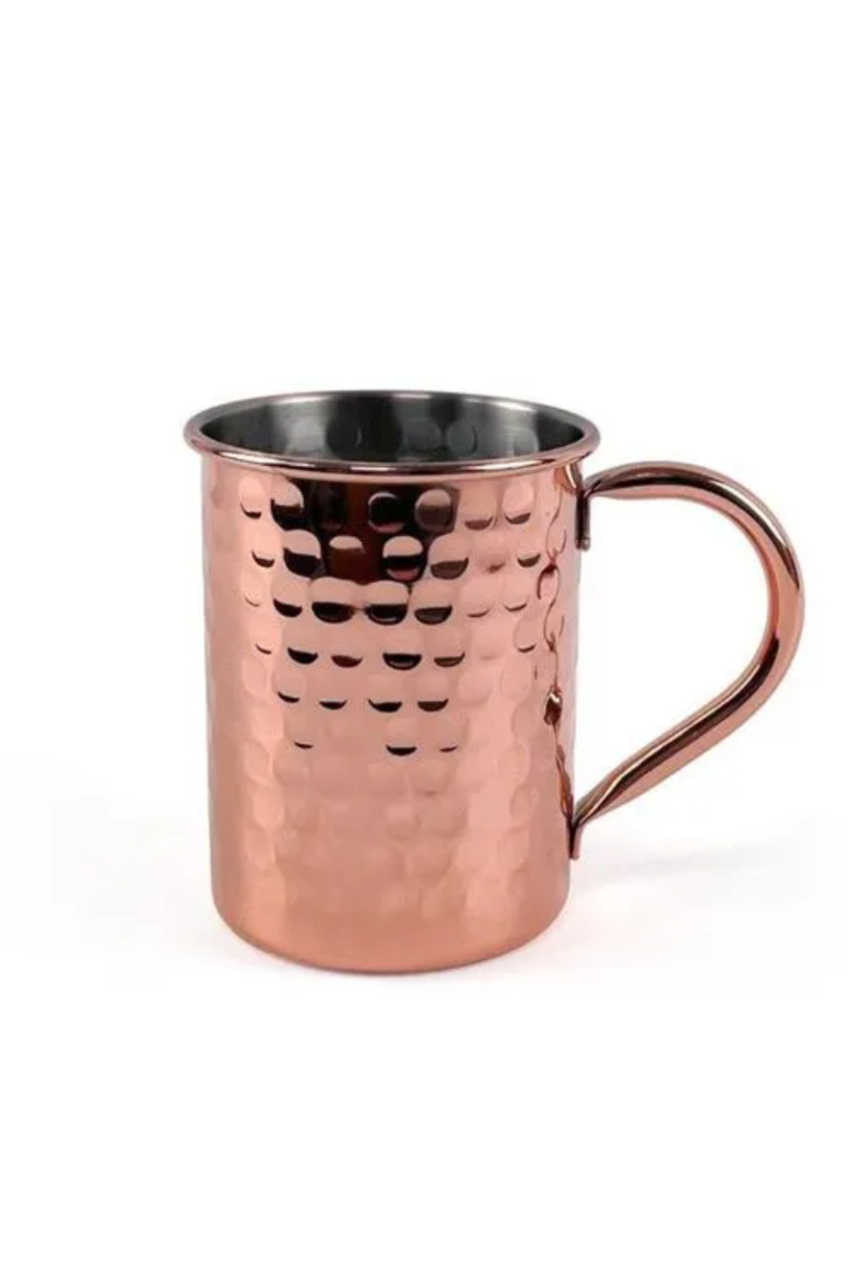 Copper Plated Hammered Mug 400ml (3980)