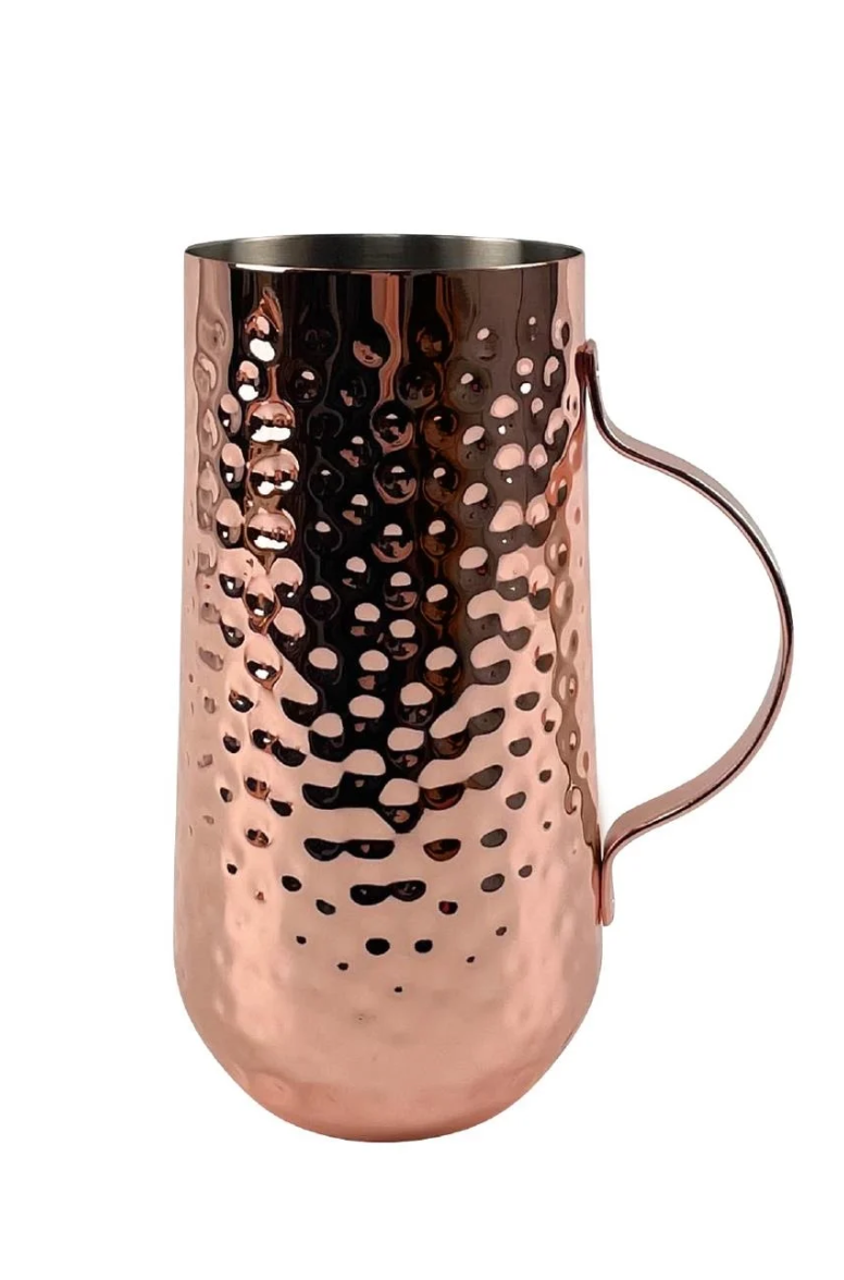 Copper Plated Tall Hammered Mug (3981)