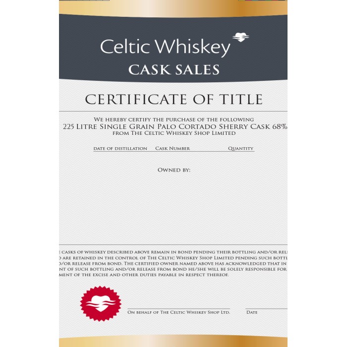 Single Grain Palo Cortado Sherry Cask