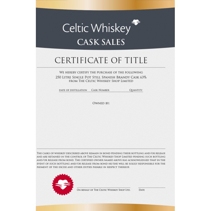 Single Pot Still Spanish Brandy Cask
