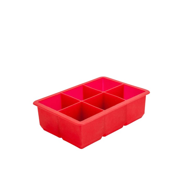 Ice Cube Mould Red Silicone- 6 Cavities (3350)