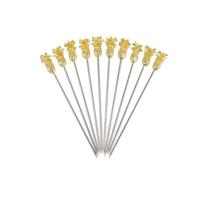 Pineapple Garnish Pick Gold- 10 Pack (3734)