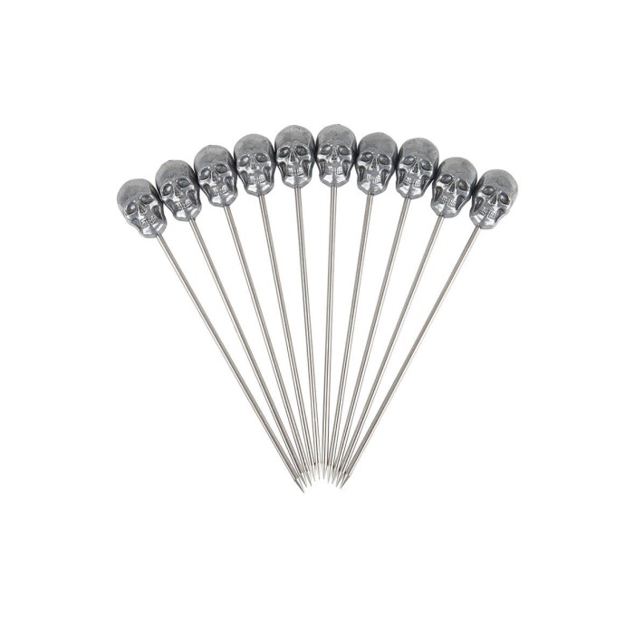 Skull Garnish Pick Zinc - 10 Pack (3735)