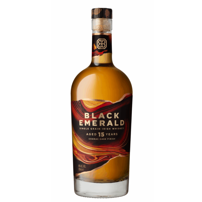 Black Emerald 15 Year Old Single Grain Irish Whiskey Cognac Cask Finish