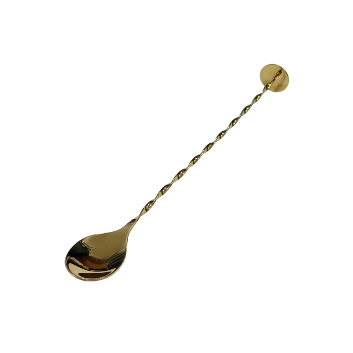Gold Plated Cocktail Spoon With Masher