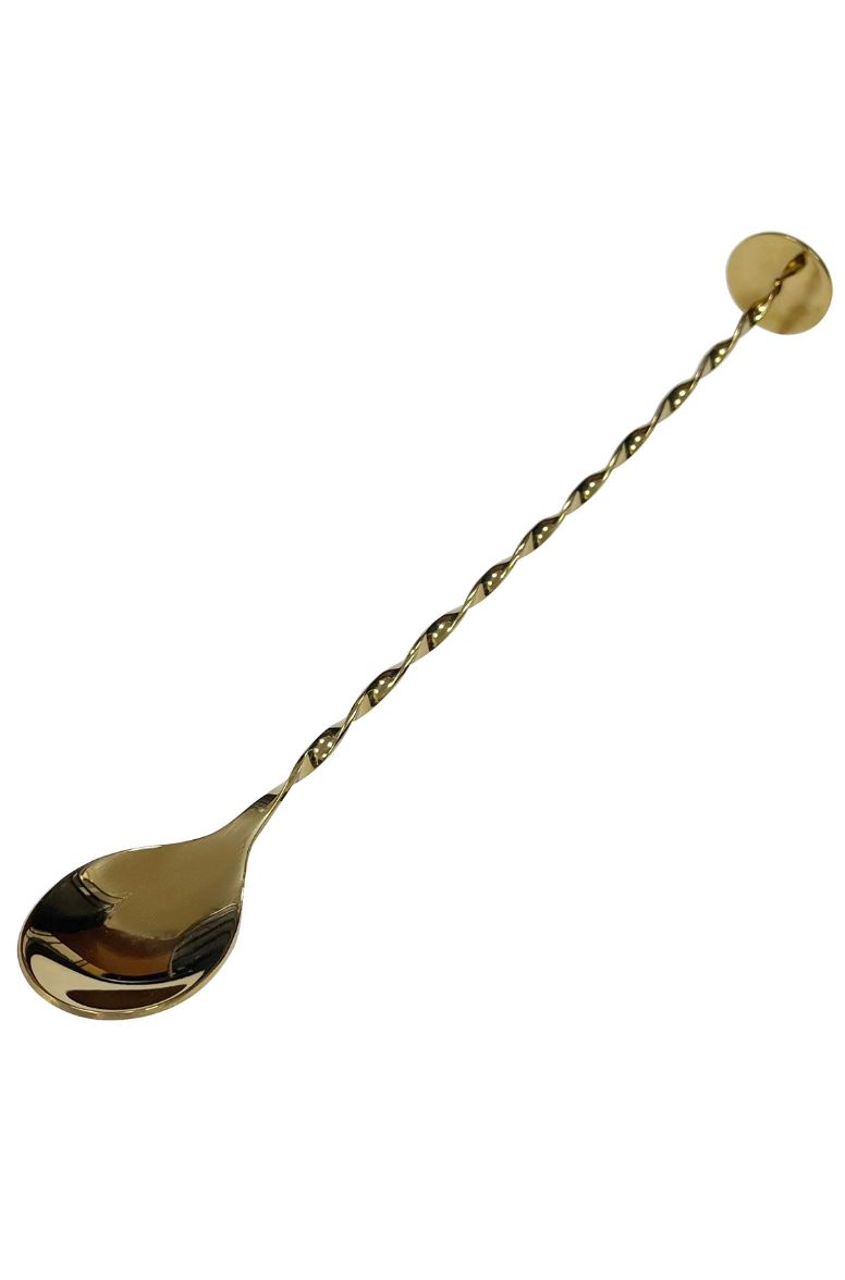 Gold Plated Cocktail Spoon With Masher