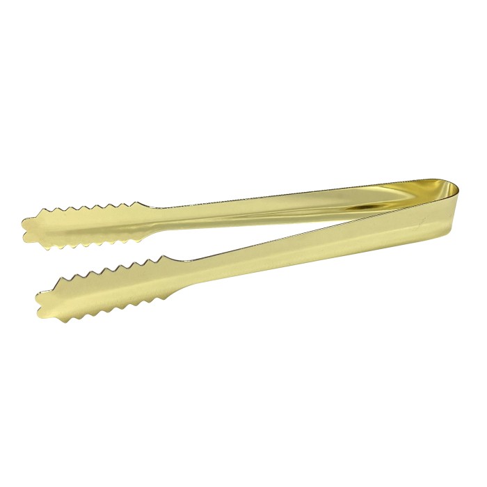 7 Inch Ice Tongs Gold Plated 