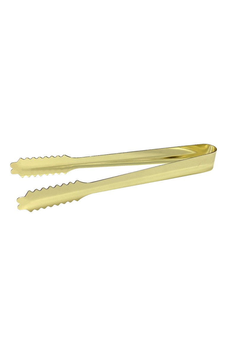 7 Inch Ice Tongs Gold Plated 