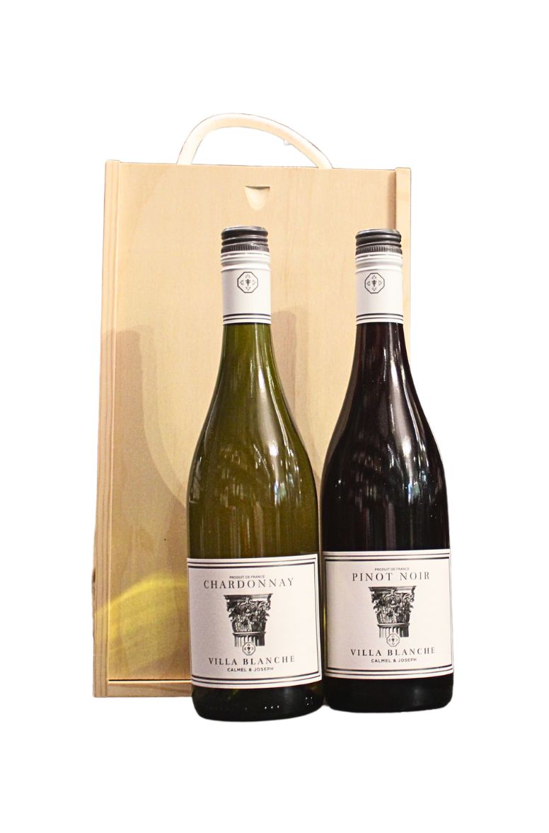 2 Bottle Calmel & Joseph Villa Blanche Wooden Gift Set
