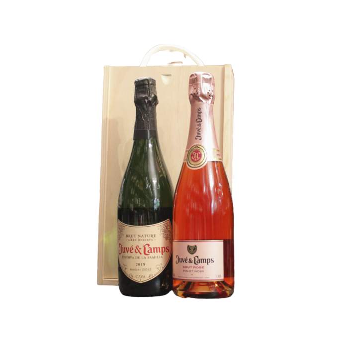 2 Bottle Juve Y Camps Wooden Gift Set