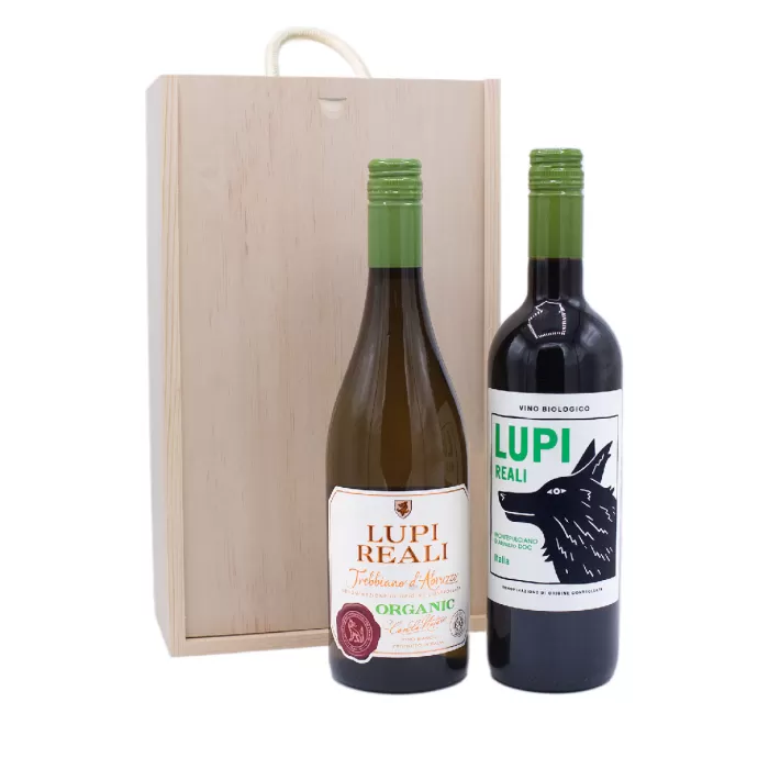 2 Bottle Lupi Reali Wooden Gift Set 