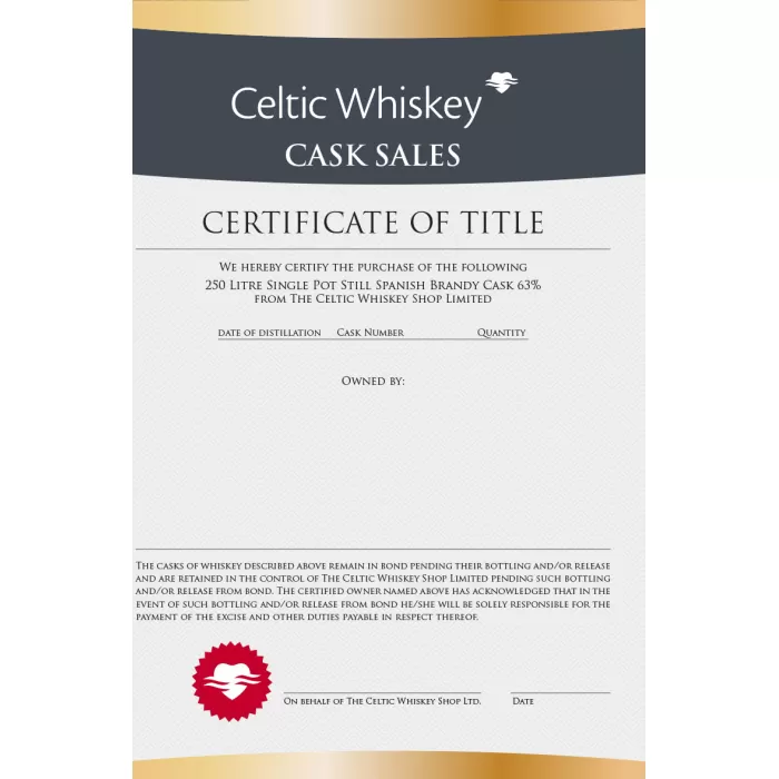 Single Pot Still Spanish Brandy Cask