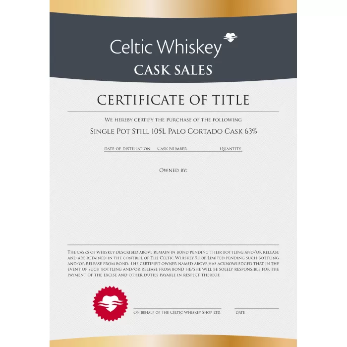 Single Pot Still Palo Cortado Cask