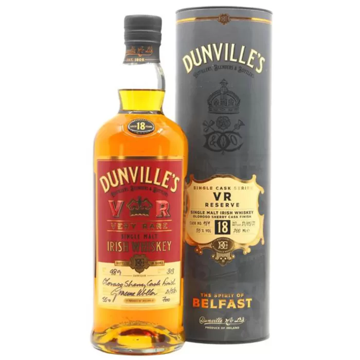 Dunvilles 18 Year Old Single Malt Single Cask 989