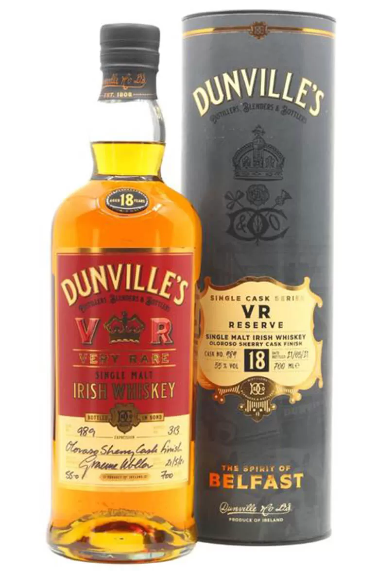 Dunvilles 18 Year Old Single Malt Single Cask 989