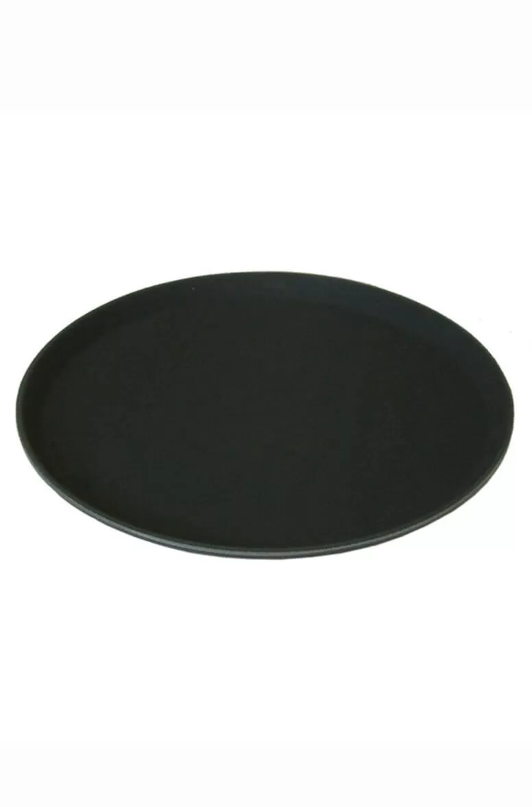 Round Black Non Slip Tray 11"