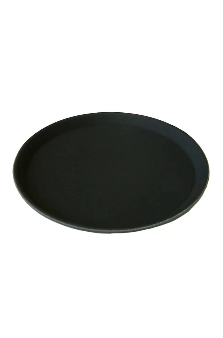 Black Non-Slip Plastic Tray 16"