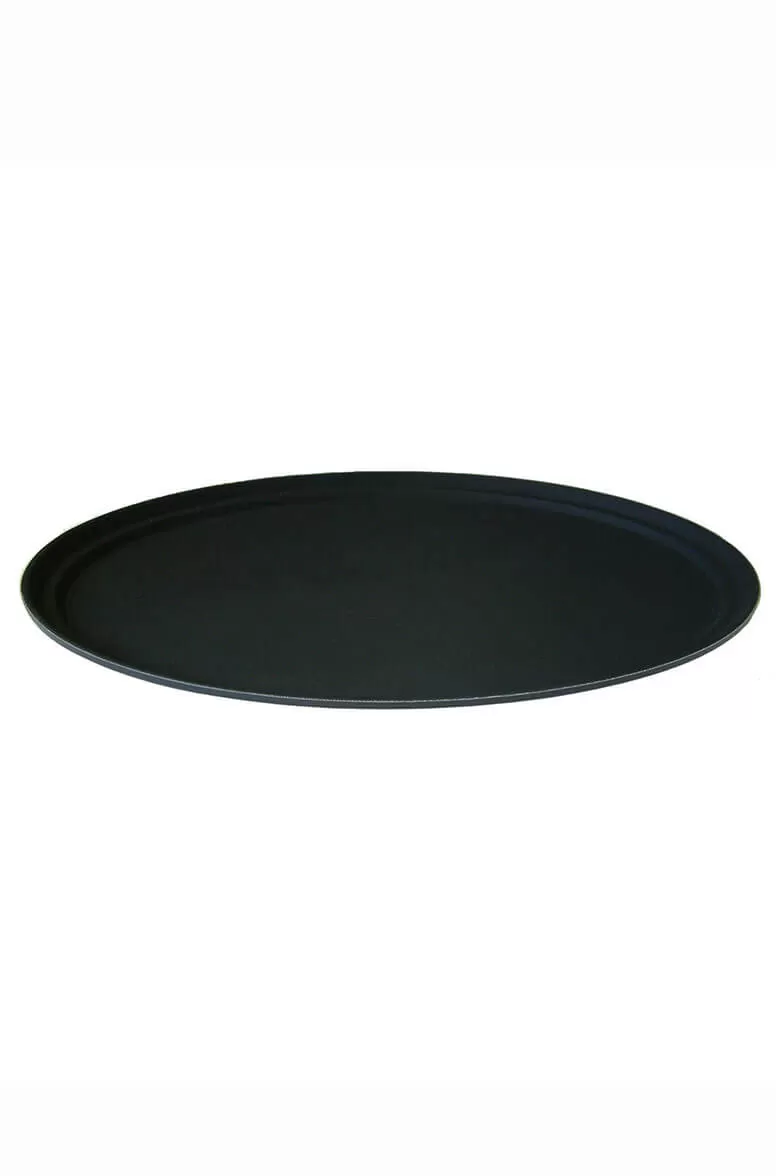 Oval Black Non Slip Tray 27"x22"