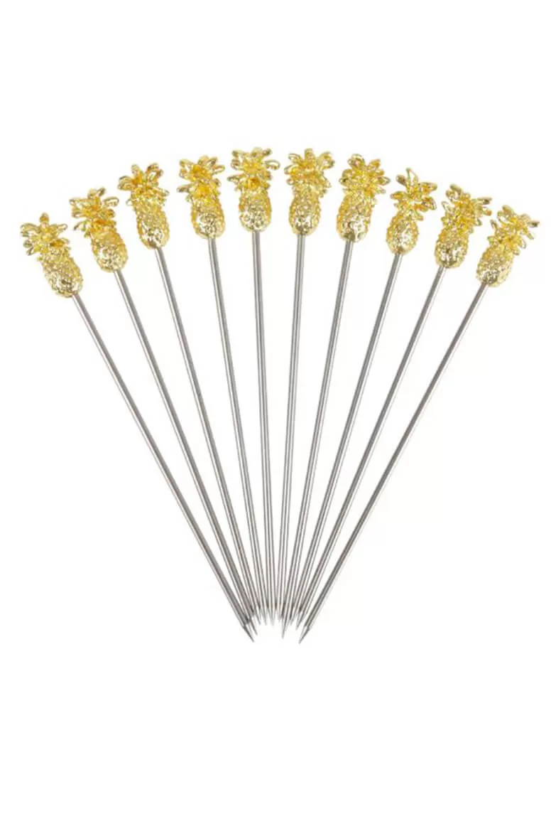 Pineapple Garnish Pick Gold- 10 Pack (3734)