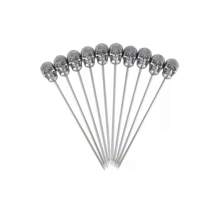 Skull Garnish Pick Zinc - 10 Pack (3735)