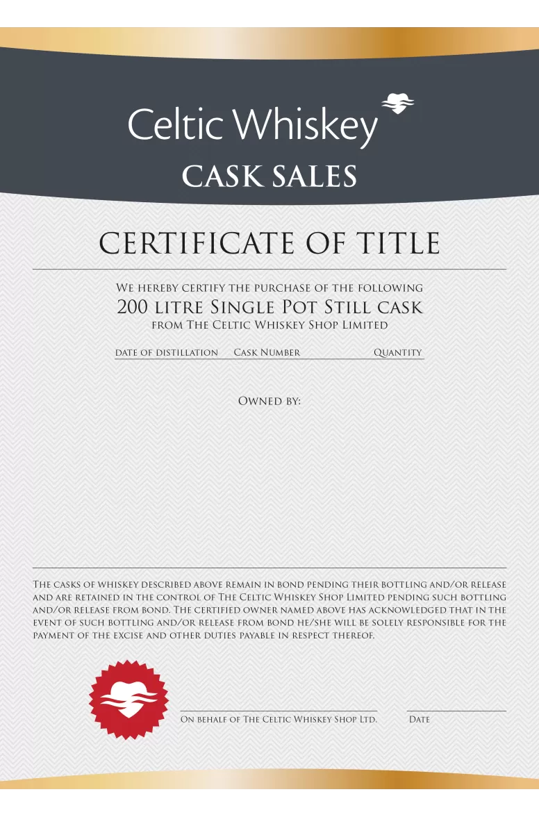 Single Pot Still American First Fill Bourbon Barrel 2023