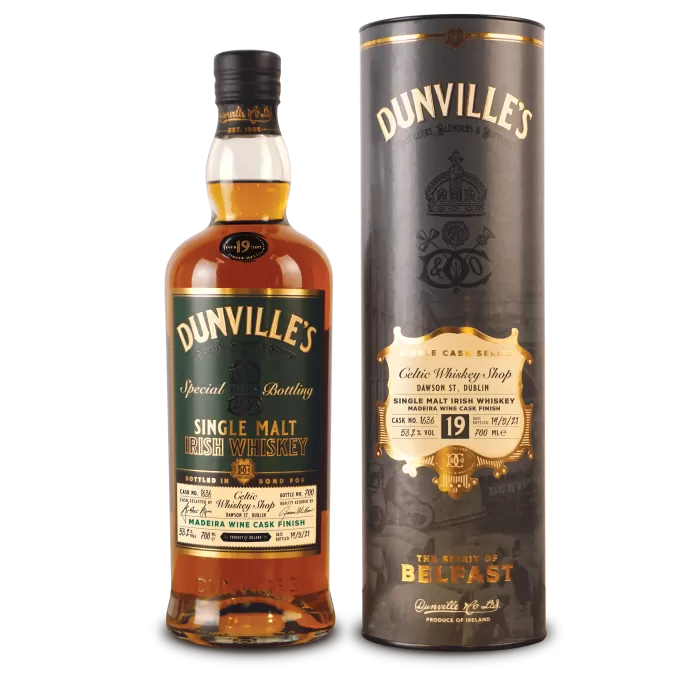 Dunville's 19 Year Old Single Malt Madeira Finish Celtic Whiskey Exclusive