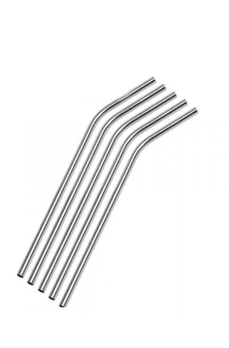 8.5 Inch Steel Metal Straw Curved 25 Pack (3875)