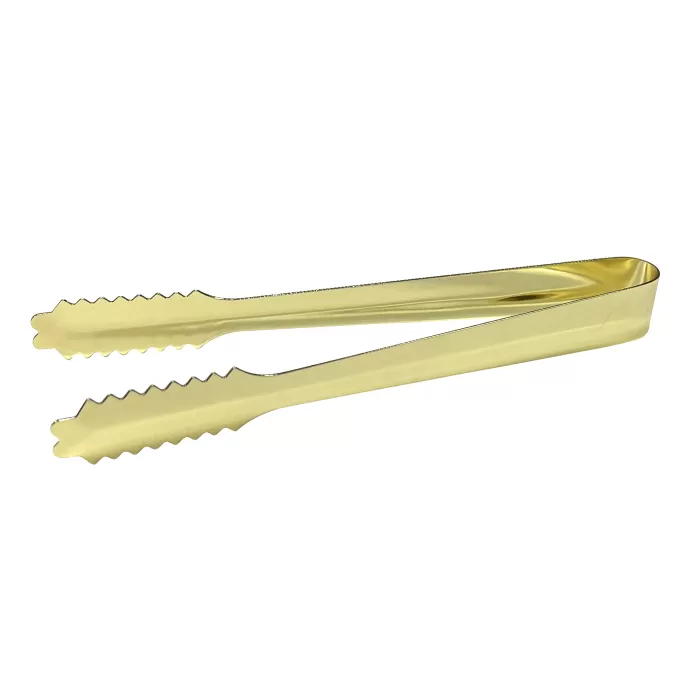 7 Inch Ice Tongs Gold Plated 